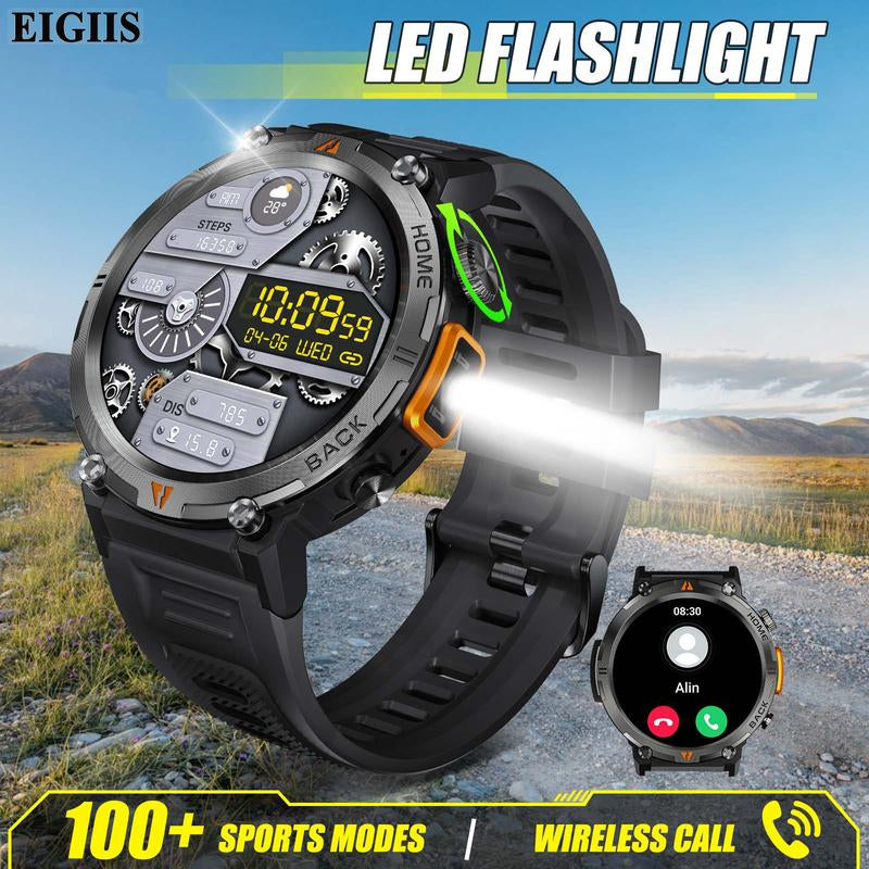 Smartwatch KE3 with 3ATM Waterproof & Muilt-Sport Modes LED Flashlight Wireless Make&Answer Calls Info Reminder 1.45 Inch TFT Wearable Devices with DIY Watch Faces