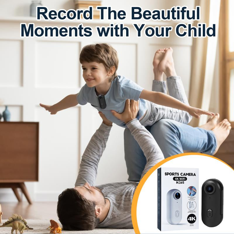 128GB 4K Thumb Action Camera, Thumb POV Portable Body Cam, Tiny Size, Hands Free, Mount Anywhere Magnetic Sport DV, Bike Cycling, Pet, Vlogging Water Proof Recording Handycam Automatic Phone Card, Thumb Action Camcorder