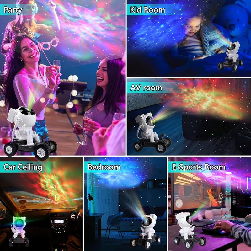 Astronaut Galaxy Projector with Bluetooth Speaker & White Noise | 360° Adjustable Starry Night Light with 17 Color Modes | Wireless Remote, Bedroom Night Light for Kids & Adults | Space-Themed Gift for Astronomy Lovers