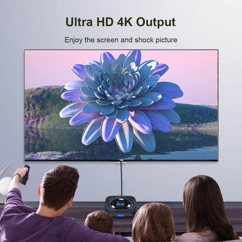 Android 12 TV Box, 4K Video 2.4G & 5.8G Dual Wifi Quad Core Cortex A53 BT Media Player, Suitable for Home & Office