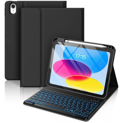 Ipad 10Th Generation Case with Keyboard - Wireless Detachable Folio Keyboard Cover with Pencil Holder, Tablet Case, Protection Case Computer Magnetic
