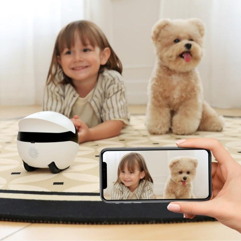 Enabot Ebo ROLA Mini 2K Camera Robot: Moving Pet Camera, up to 25 Days Battery Life, Built-In Call Button, Two-Way Audio