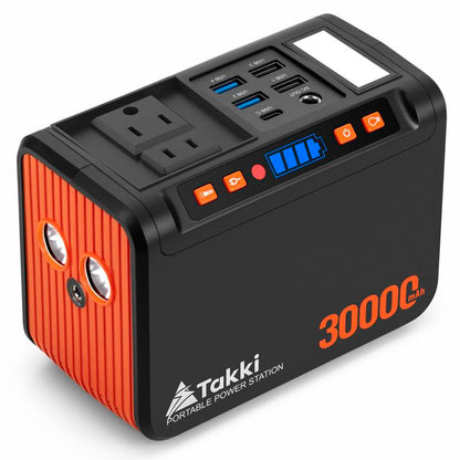 Takki Portable Power Station 88Wh Lithium Battery Solar Generator Power Bank with 120W Peak AC Outlet Battery Backup for Camping, Home Use, Emergency(Without Solar Panel)