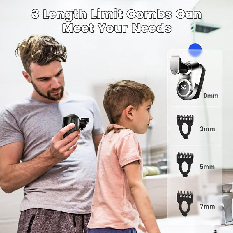 Upgraded 9D Bald Head Shaver for Men,6-In-1 Electric Razor with LED Display & Type-C Charging,360° Close Shave