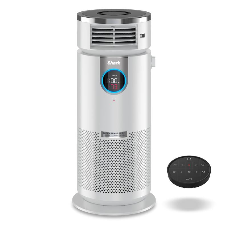 Shark 3-In-1 Air Purifier, Heater & Fan with Nanoseal HEPA, Cleansense IQ, Odor Lock, for 500 Sq. Ft, White, HC455