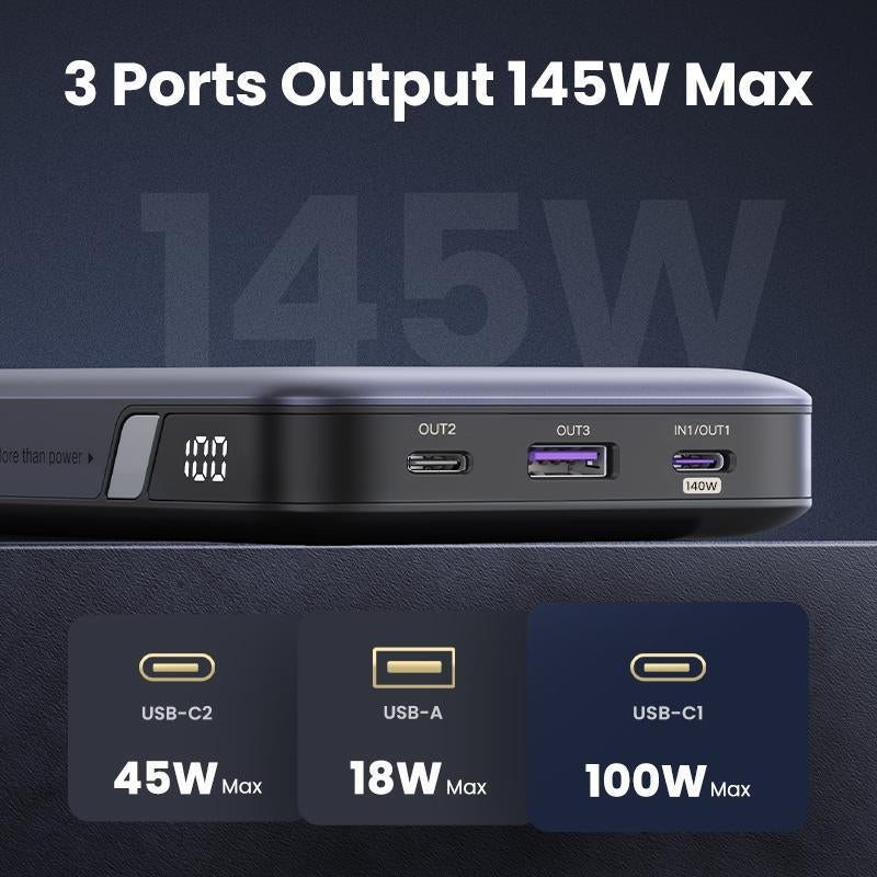 UGREEN 25000Mah PD145W Powerbank 20000Mah PD100W Powerbank Fast Charging with Type C Cable for Iphone 16 Pro Max Chargeable Accessories Springtok