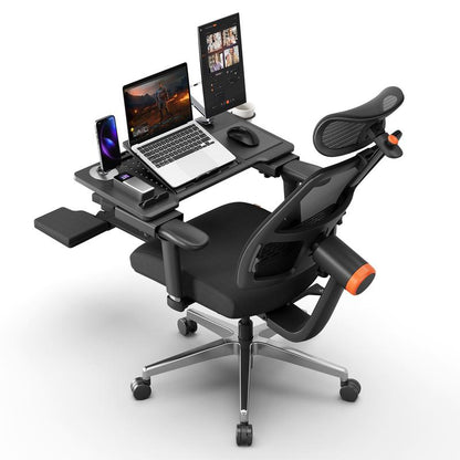 The Newtral Ergonomic Workstation Combo Is Suitable for Various Home Office Scenarios, Featuring Lumbar Support, 4D Armrests, and an Adjustable Chair and Desk Panel Combination.