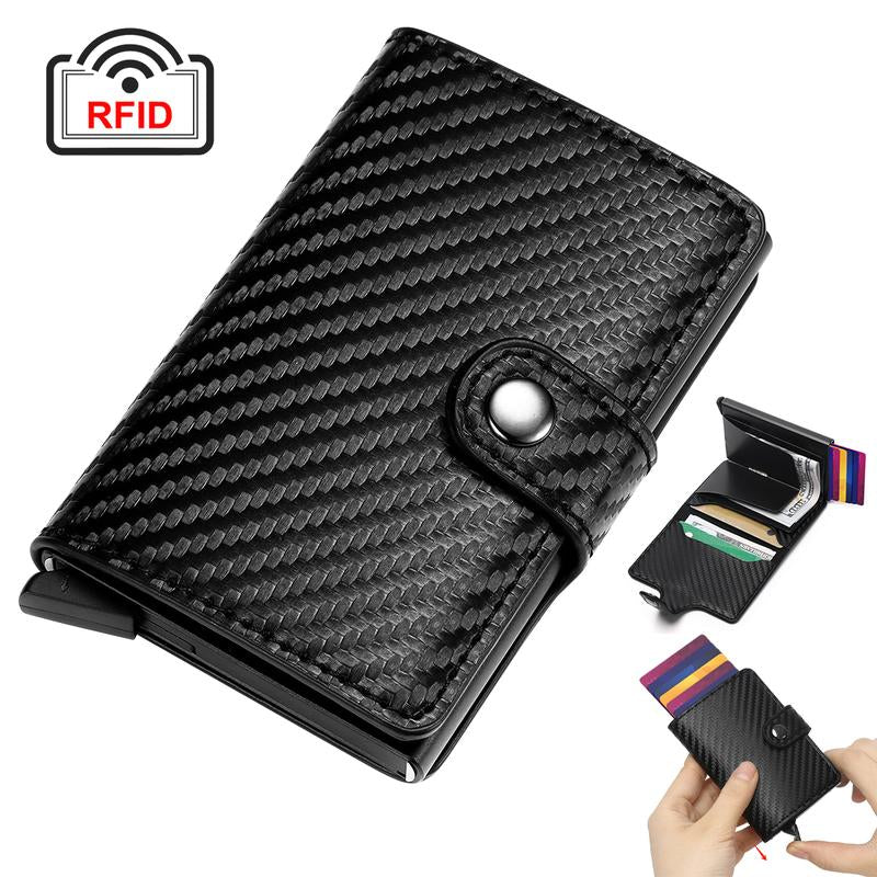Card Holder, Men Credit Card Holder, Slim Card Case Front Pocket Anti-Theft-Rfid Auto Pop up Travel Thin Wallets for Men