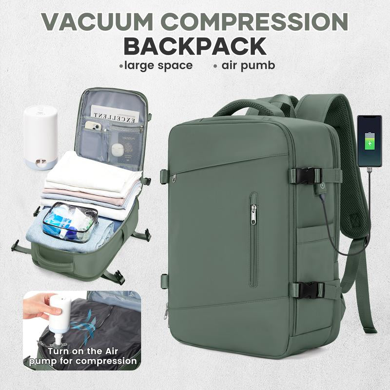 Vacuum Compression Backpack Carry on Travel Backpack for Women Men Airport Backpack Airplane Laptop Backpack Vacuum Travel Bag