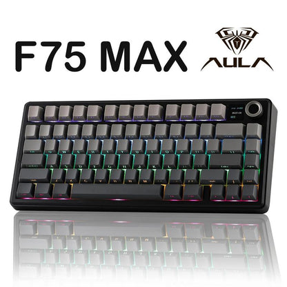 Aula F75 MAX Wireless Mechanical Keyboard with TFT Screen and Knob, Gasket Keyboard in 75% Layout, Hot Swappable Gaming Keyboard for Pc/Mac/Linux