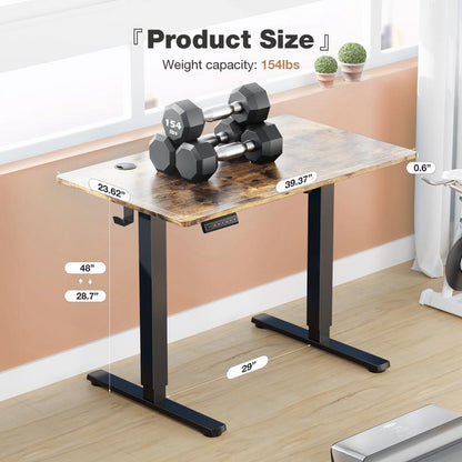Standing Desk, Electric Standing Desk Adjustable Height, Ergonomic Adjustable Desk with Memory Preset, Computer Desk Stand up Desk with T-Shaped Bracket Suitable for Home Office