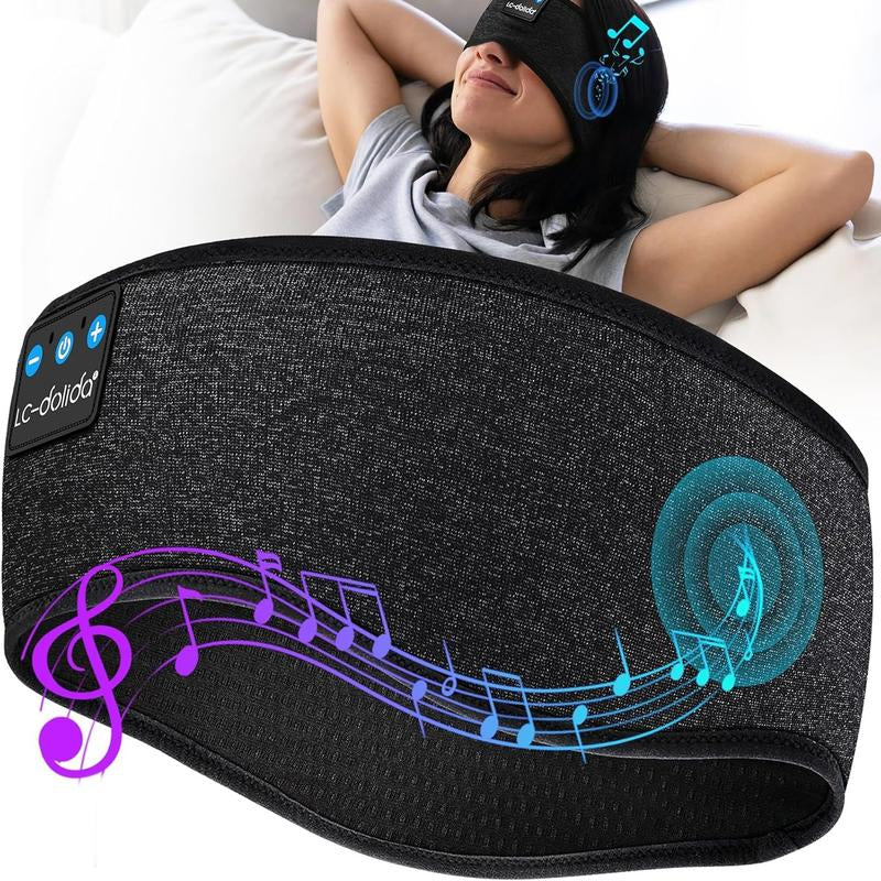 Lc-Dolida 3D Bluetooth Sleep Mask with Headphones, Wireless Music Sleep Headband Eye Mask for Side Sleepers,Sleeping Comfortable Black-3D Relaxation Light Blockin Travel