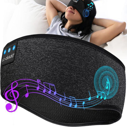 Lc-Dolida 3D Bluetooth Sleep Mask with Headphones, Wireless Music Sleep Headband Eye Mask for Side Sleepers,Sleeping Comfortable Black-3D Relaxation Light Blockin Travel
