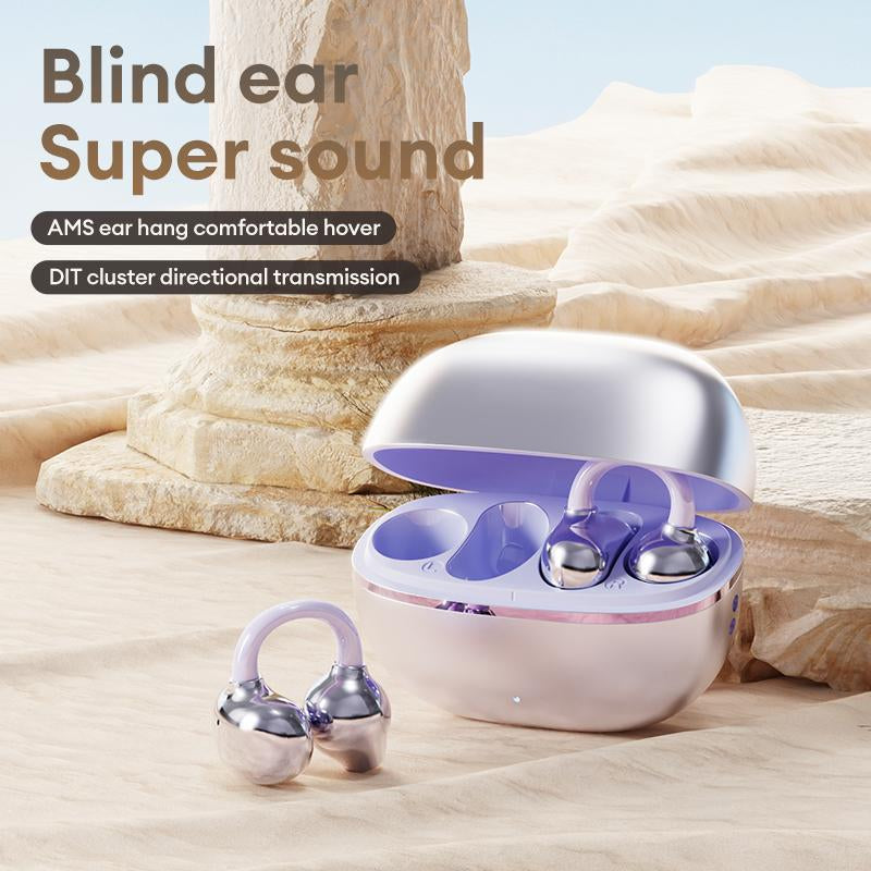 Earclip C7 Clip-On Design Wireless Earphones, Upgraded Panoramic Sound Headset, Comfortable Wearing Sports Earbuds for Work, Fitness