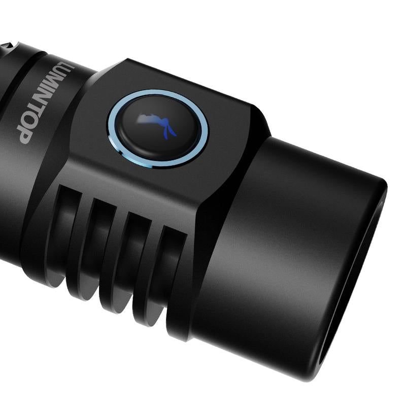 LUMINTOP Thor Mini LEP Flashlight 700 Meter Ultra-Long Range Mini Spotlight Flashlight 18350 Rechargeable Battery Ultra-Compact and Lightweight Night Light Ring IPX8 Waterproof LEP Flashlight.