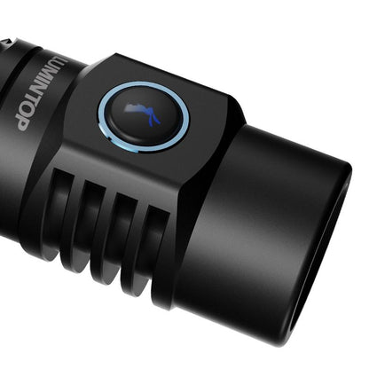 LUMINTOP Thor Mini LEP Flashlight 700 Meter Ultra-Long Range Mini Spotlight Flashlight 18350 Rechargeable Battery Ultra-Compact and Lightweight Night Light Ring IPX8 Waterproof LEP Flashlight.