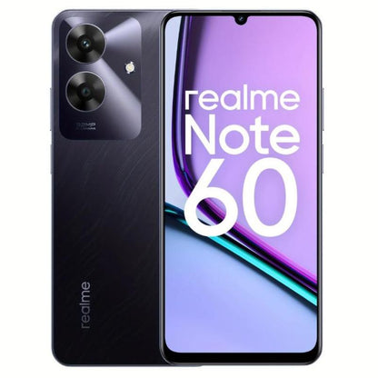 6GB+128GB Smartphone Realme Note 60, Brand New and Original Smartphone, T612, 8-Core CPU, 1.8Ghz Clock Speed, 4G Network, 6.745-Inch Punch-Hole Display, 1600×720 Resolution, 32MP + 5MP AI Camera, 5000Mah Battery, 10W Fast Charging.