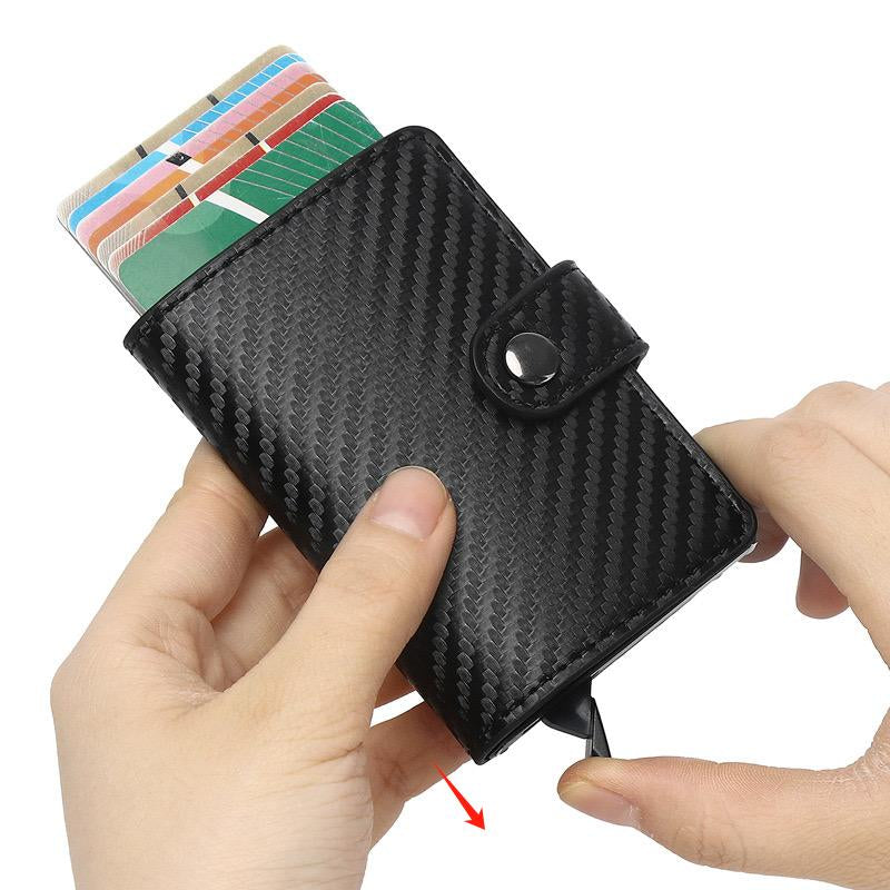 Card Holder, Men Credit Card Holder, Slim Card Case Front Pocket Anti-Theft-Rfid Auto Pop up Travel Thin Wallets for Men