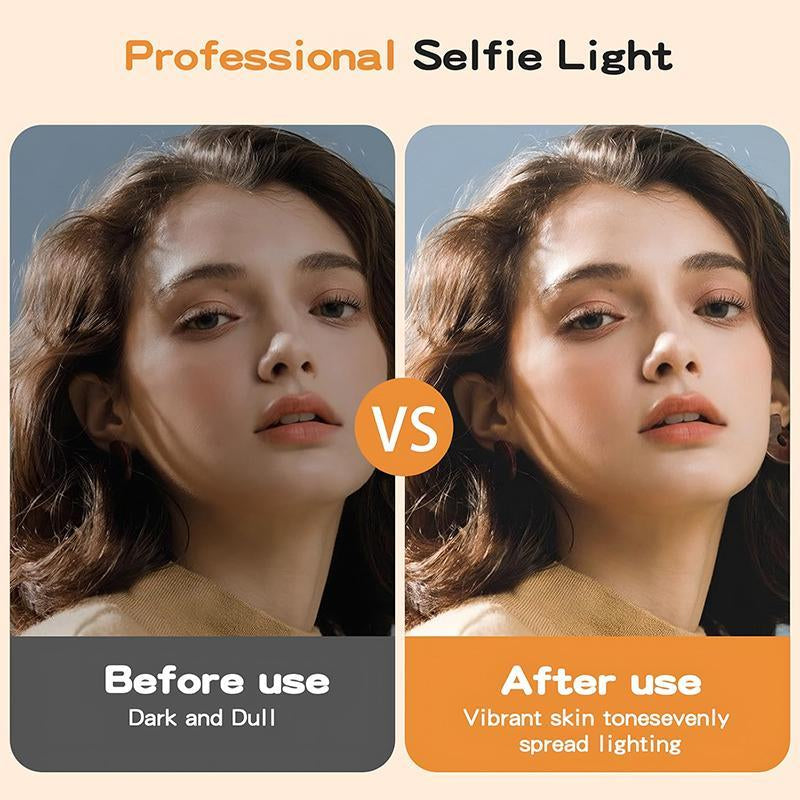 Circular Handheld Photography Fill Light,Rechargeable Handheld Beauty Fill Light, Expandablebracket,Selfie Tripod,Adjustable Extendable Foldable Phoneholder, Photography and Video Recording, Professional Outdoor Shooting, Handheld Lighting Light