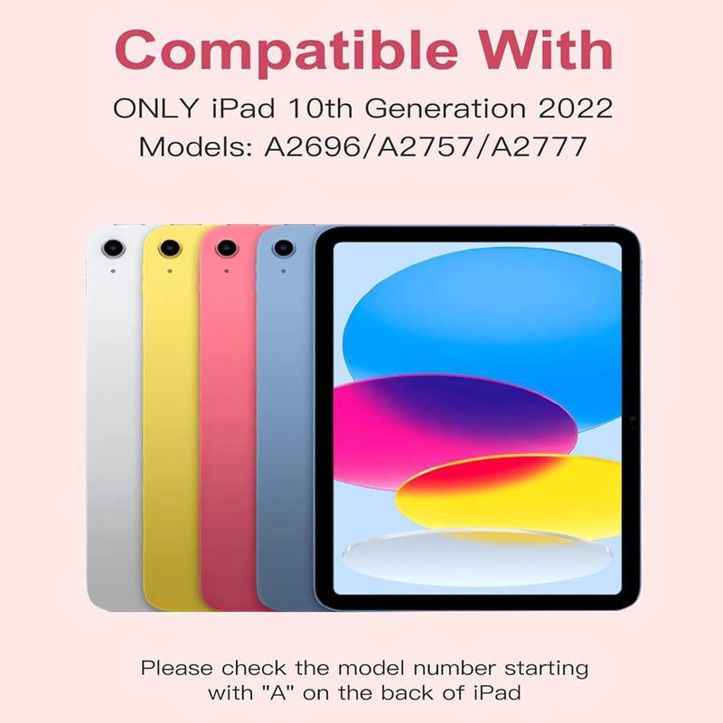 Ipad 10Th Generation Case with Keyboard - Wireless Detachable Folio Keyboard Cover with Pencil Holder, Tablet Case, Protection Case Computer Magnetic