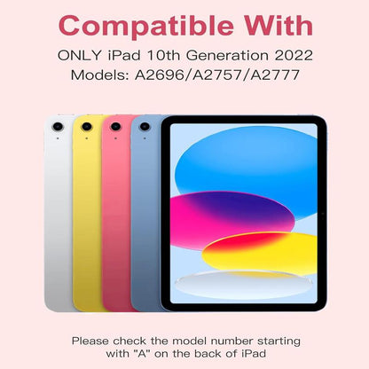 Ipad 10Th Generation Case with Keyboard - Wireless Detachable Folio Keyboard Cover with Pencil Holder, Tablet Case, Protection Case Computer Magnetic