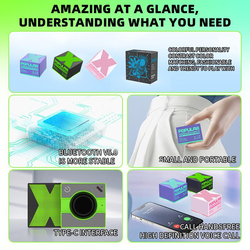 YOYOWAY Mini Wireless Audio Speakers with TWS Pairing,Hands-Free Call, BT5.0, Portable Bluetooth Speaker for Home/Party/Outdoor/Beach, Christmas Gift