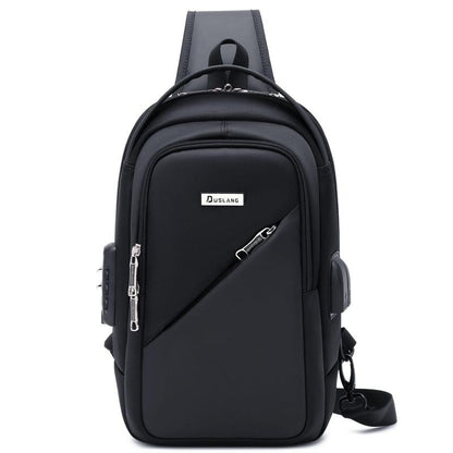 Outdoorfun Hiking Daypack Shoulder Backpack Crossbody Sling Bag for Men, Chest Bags with USB Charger Port for Casual Camping Biking Travel Cycling