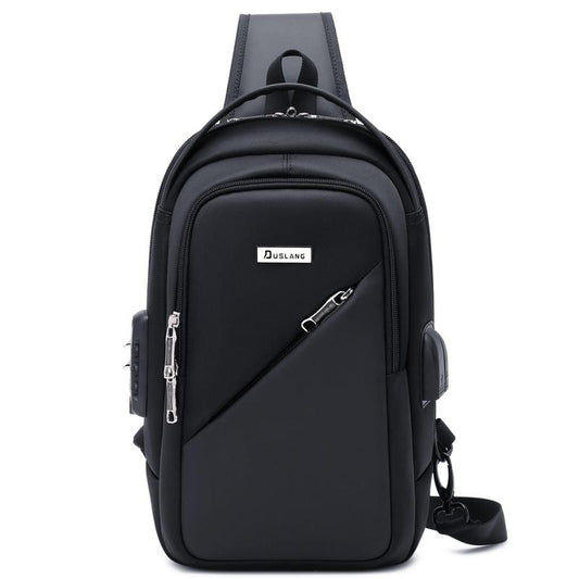 Outdoorfun Hiking Daypack Shoulder Backpack Crossbody Sling Bag for Men, Chest Bags with USB Charger Port for Casual Camping Biking Travel Cycling