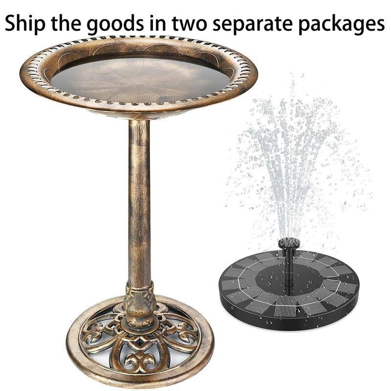 AISITIN Outdoor Garden Bird Bath Fountain,With a 2.5W Solar Fountain,Weather Resistant Polyresin,For Outdoor Use in Settings Gardens,Patios,And Ponds(Split the Shipping Package into 2 Parts)