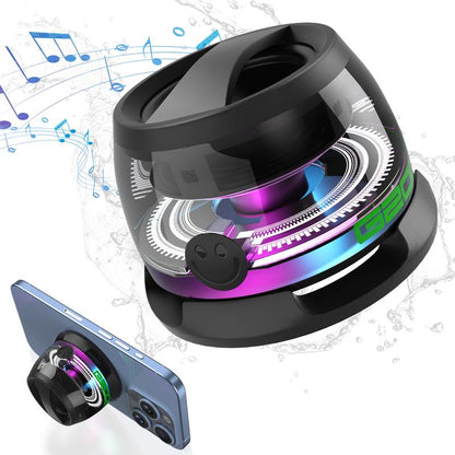 Magnetic Bluetooth Speaker,G200 5W Mini Speaker Wireless Bluetooth 5.0,LED Light Game Mode,4H Playtime,Suitable for Travel,Cook,Run-Black/Purple
