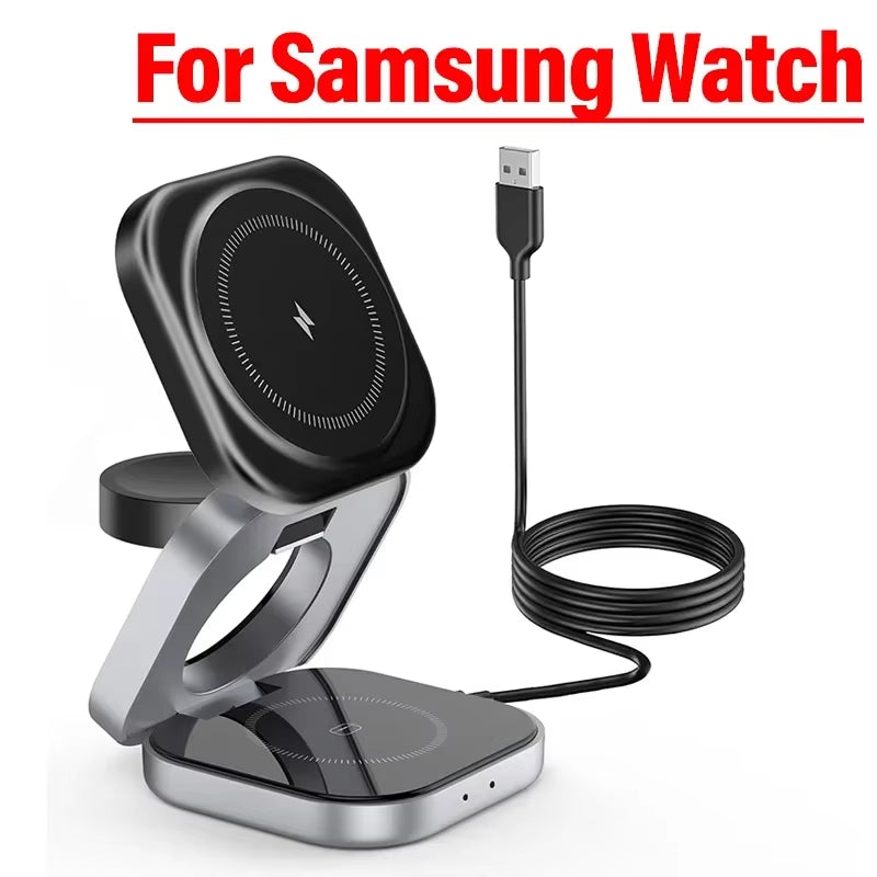 3 in 1 Magnetic Wireless Charger Stand Pad Magnet Fast Charging Station for Magsafe Iphone 12-16 Samsung Galaxy Watch Iwatch 1-9