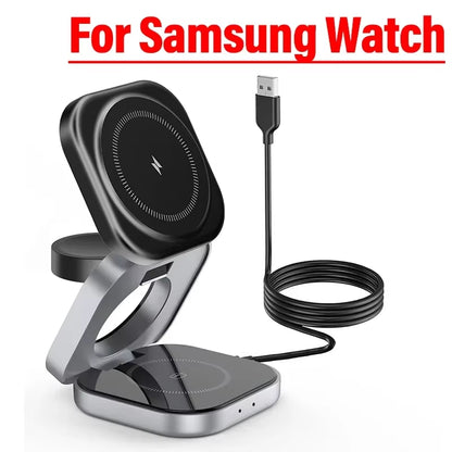 3 in 1 Magnetic Wireless Charger Stand Pad Magnet Fast Charging Station for Magsafe Iphone 12-16 Samsung Galaxy Watch Iwatch 1-9