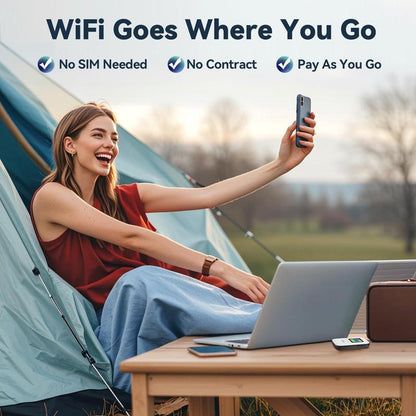 4G LTE Wifi Mobile Hotspot, No SIM Card Required No Contract, 10 Connected Devices, Multiple Networks, Portable Internet for Campers, Motorhomes and Travels, 1GB Local Data