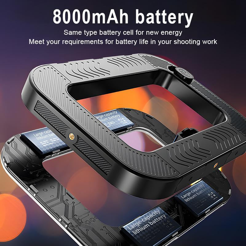 Circular Handheld Photography Fill Light,Rechargeable Handheld Beauty Fill Light, Expandablebracket,Selfie Tripod,Adjustable Extendable Foldable Phoneholder, Photography and Video Recording, Professional Outdoor Shooting, Handheld Lighting Light