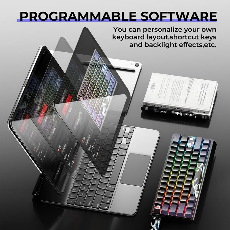 XVX H61 Kanagawa CNC Aluminum 61% Mechanical Keyboard Wired Only Hot Swap Switchs Full RGB with PBT Keycaps