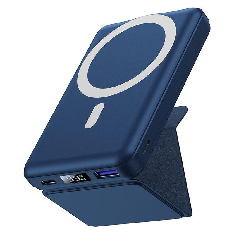 Magnetic Battery ，Magnetic Power Bank , 10000 Mah Power Bank with Folding Stand with USB-C Cable LED Display, Magnetic Power Bank 22.5W PD Fast Charging for Iphone D013