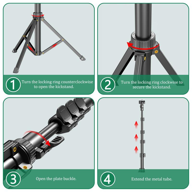 All-In-One 62" Portable Selfie Stick Tripod with Bluetooth Remote, Universal 360° Phone Holder for Iphone, Samsung, Gopro & Cameras - Perfect for Vloggers, Travel & Group Shots