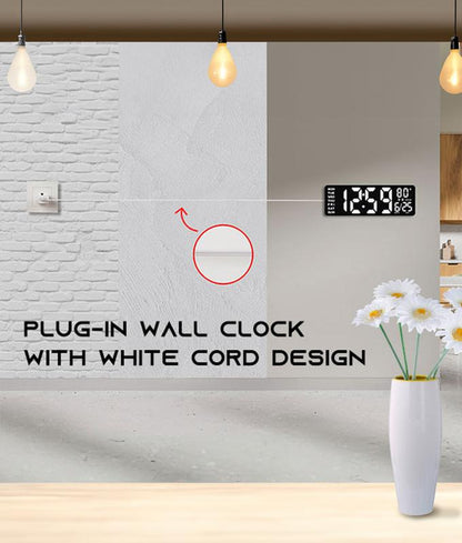 16.5" Large Digital Wall Clock with Remote Control, RGB Atmosphere Lights with 11 Scenes Mode, Dual Alarms with Big LED Display, Classroom, Game Decor Home Goods Auto Dst Adjustment