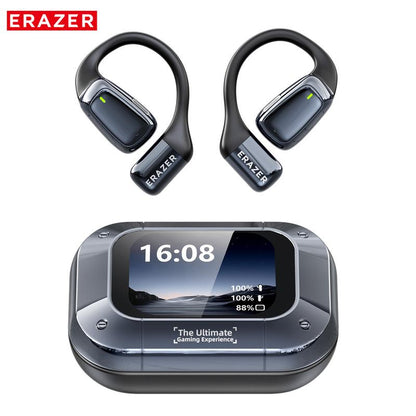 ERAZER XT82PRO Wireless Earbuds, Open-Ear Headphones, LED Lights Touchscreen, Ergonomic Ear Hooks, Ultra-Comfort, Snug Fit, Hifi Bass Stereo, Clear Calls, 30H Playtime, Bluetooth 5.4 Earbuds, Multipoint Connection, Electronic, Audio Headset