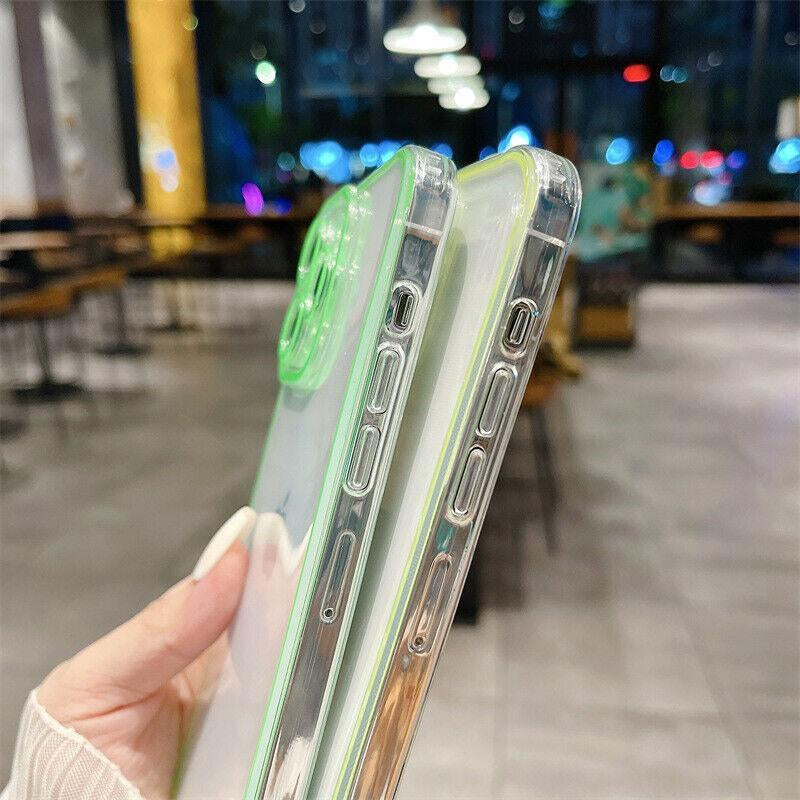 Case for Iphone 16 15 14 13 12 11 Pro Max Fluorescent Case Shockproof Clear Silicone Cover TPU Protector Cellphone Phonecase Neon Smartphone
