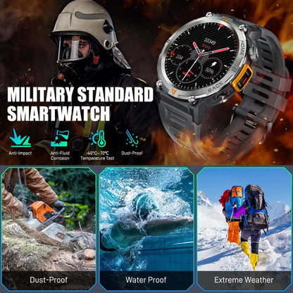 Smartwatch KE3 with 3ATM Waterproof ＆ Muilt-Sport Modes LED Flashlight Wireless Make＆Answer Calls Info Reminder 1.45 Inch TFT Wearable Devices with DIY Watch Faces