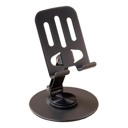 Adjustable Cell Phone Stand for Desk with Non-Slip Rubber, 360°Metal Phone Holder Smartphone Accessories Foldable/Folding Mount Alloy Aluminum Compact Portable Cellphone Mount, Saving Space