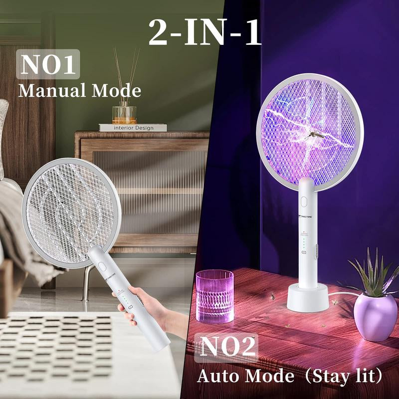 Powerful Indoor and Outdoor Mosquito Killer, Two-In-One Fly Swatter, Rechargeable Mosquito Killer, Safe Household Fly Swatter