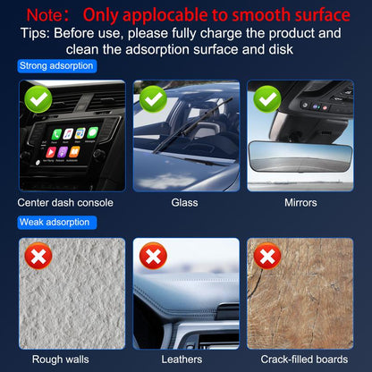 JOYYE 360° Adjustable Vacuum Magnetic Phone Holder, Portable Foldable Phone Holder for Car, Mirror, Smooth Surface Multi-Scene Use