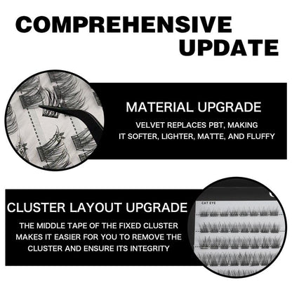 【Hot Style】Cofier No Glue Lash Kit Medical Jelly Adhesive Self Adhesive Individual Eyelashes, Easy Makeup Application with Tweezers (80/100/160 Pcs)