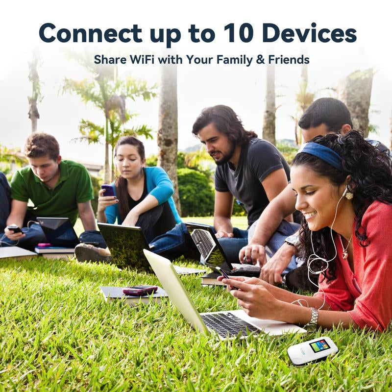 4G LTE Wifi Mobile Hotspot, No SIM Card Required No Contract, 10 Connected Devices, Multiple Networks, Portable Internet for Campers, Motorhomes and Travels, 1GB Local Data