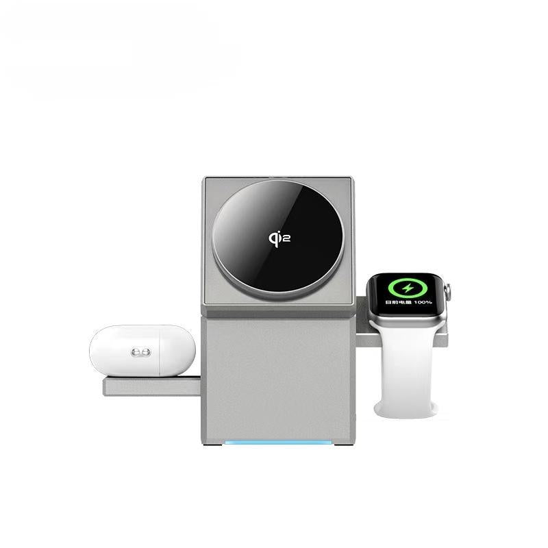 3-In-1 Wireless Charging Station QI2 Magnetic Charger for Iphone 16 15 14 13 Pro Max plus - 15W Fast Charging, Chargeable, Square Box Electronic