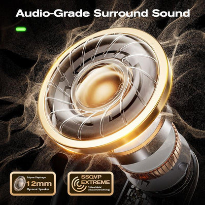 ERAZER XT82PRO Wireless Earbuds, Open-Ear Headphones, LED Lights Touchscreen, Ergonomic Ear Hooks, Ultra-Comfort, Snug Fit, Hifi Bass Stereo, Clear Calls, 30H Playtime, Bluetooth 5.4 Earbuds, Multipoint Connection, Electronic, Audio Headset