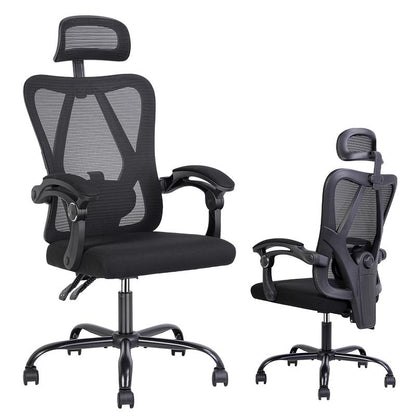 Ergonomic Office Chair,Adjustable,Adjustable Headrest with Linked Armrests, Lumbar Support and Swivel Tilt Function Grey Ergonomic Office Furniture Black Stable