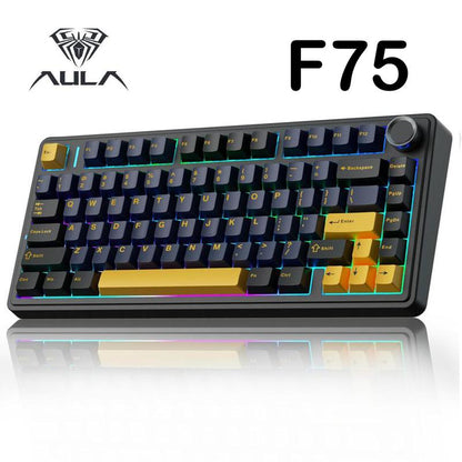 Aula F75 MAX Wireless Mechanical Keyboard with TFT Screen and Knob, Gasket Keyboard in 75% Layout, Hot Swappable Gaming Keyboard for Pc/Mac/Linux